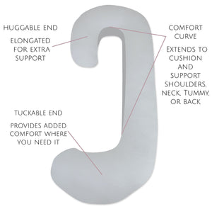 Snoogle Signature Product Only with Feature Call Outs in Peaceful Gray