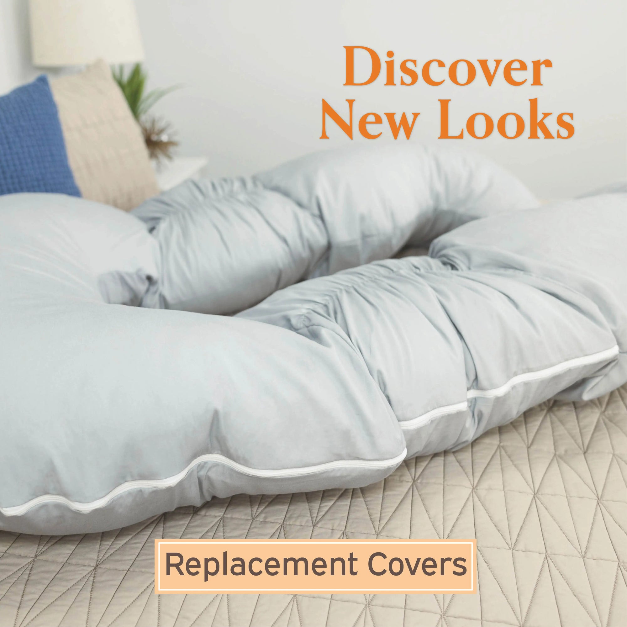 Discover New Looks Replacement Covers with Back N Belly Bunchie in Peaceful Gray