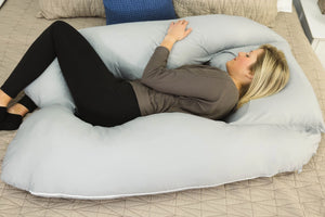 Back N Belly On My Own Supreme Asleep Back Tucked Pillow Lifestyle in Peaceful Gray