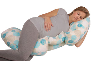 Best Nest Nursing Pillow Body Pillow in Petal Rounds Teal