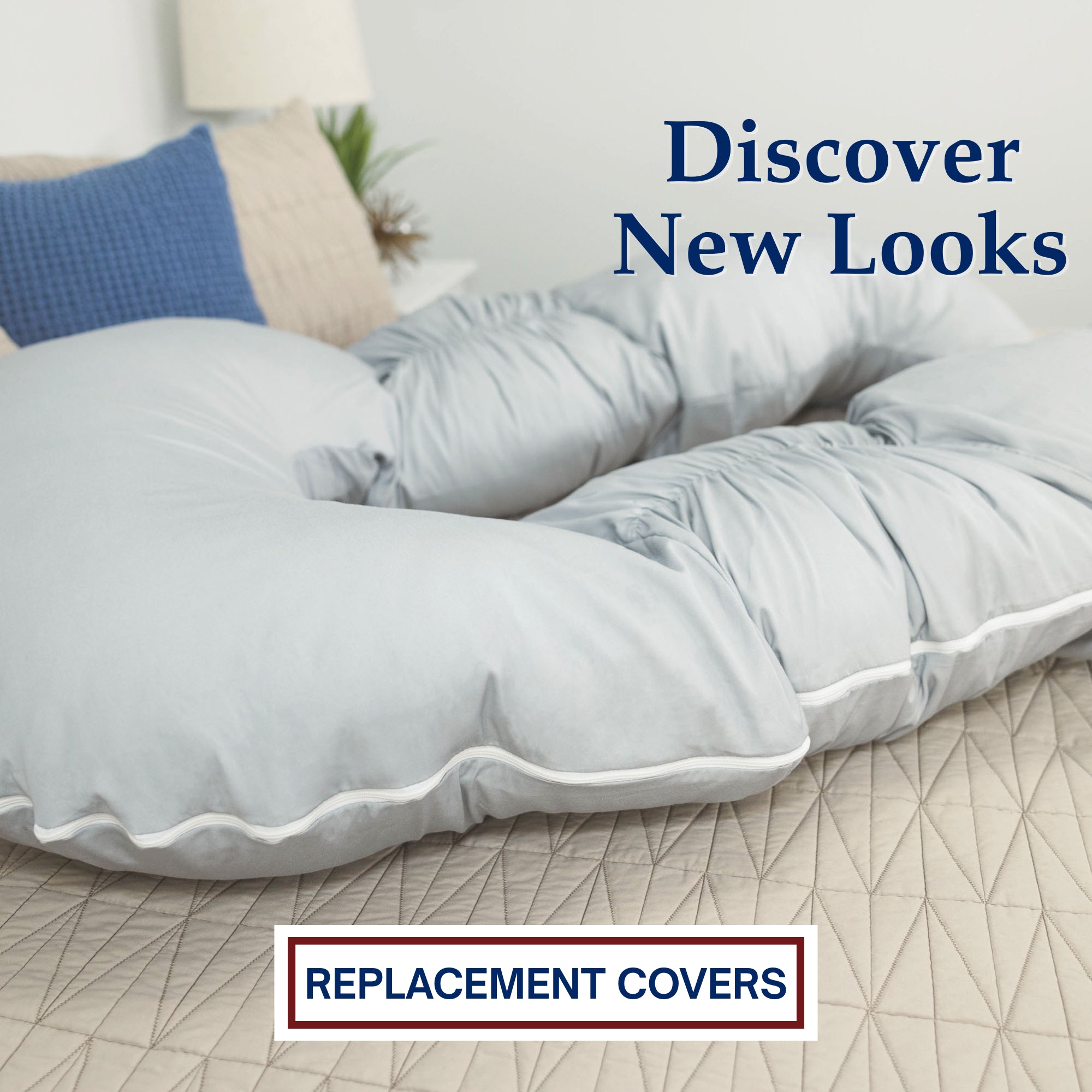 Discover New Looks, Replacement Covers with a  Back N Belly Bunchie in Supreme Peaceful Gray