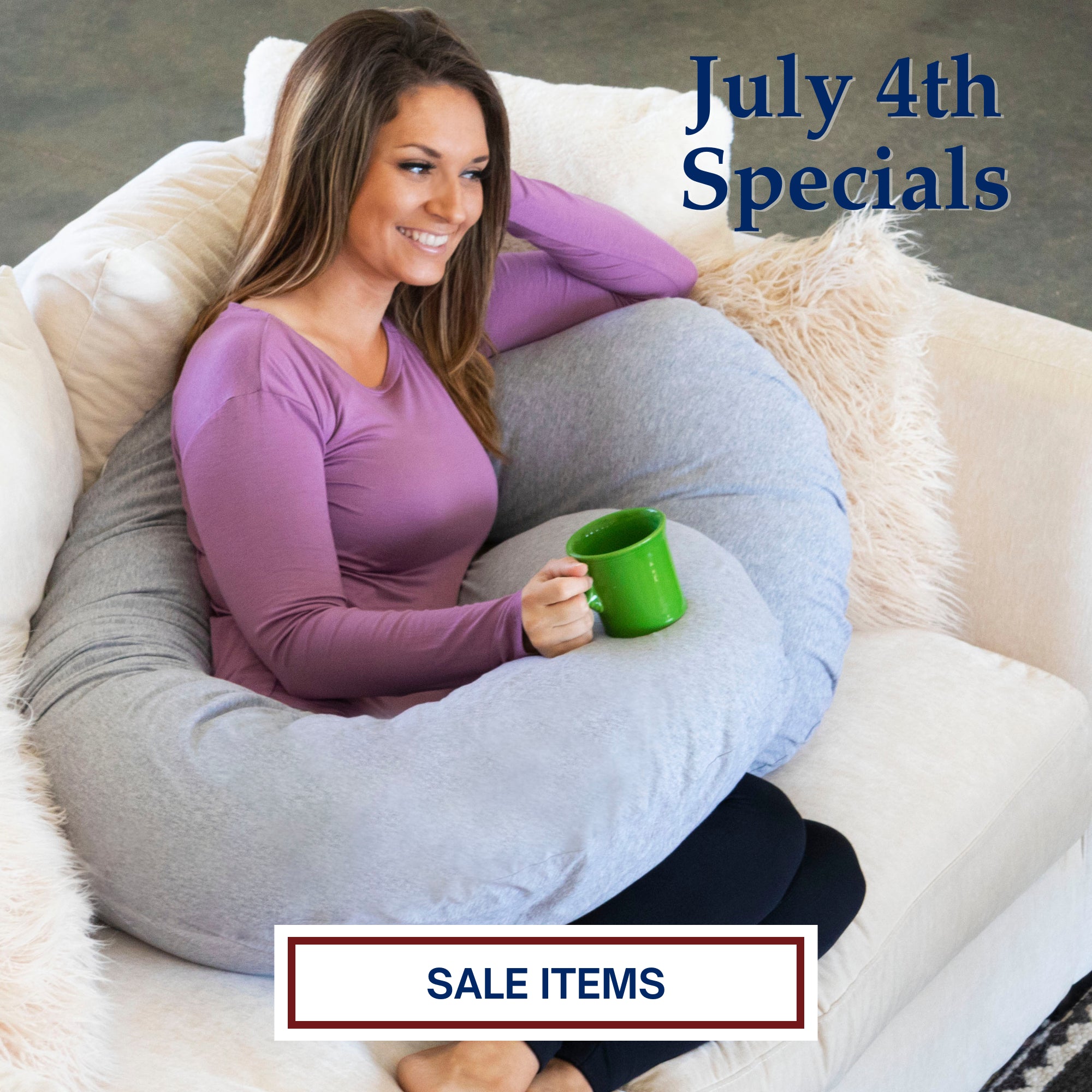 July 4th Specials, Sale Items with a Lounge Town Body Pillow in Heather Gray