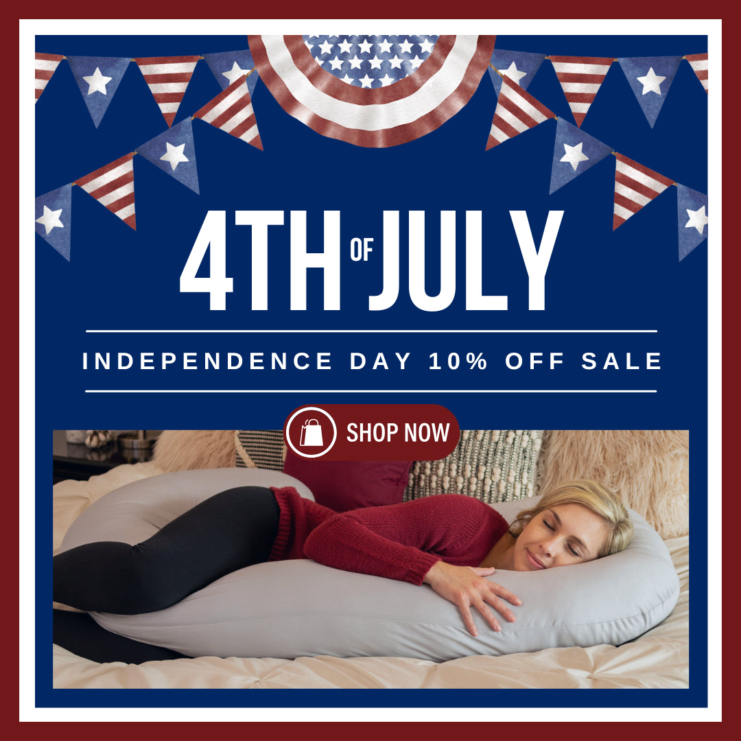 4th of July Independence Day 10% Off Sale Shop Now with a Snoogle Supreme in Peaceful Gray 