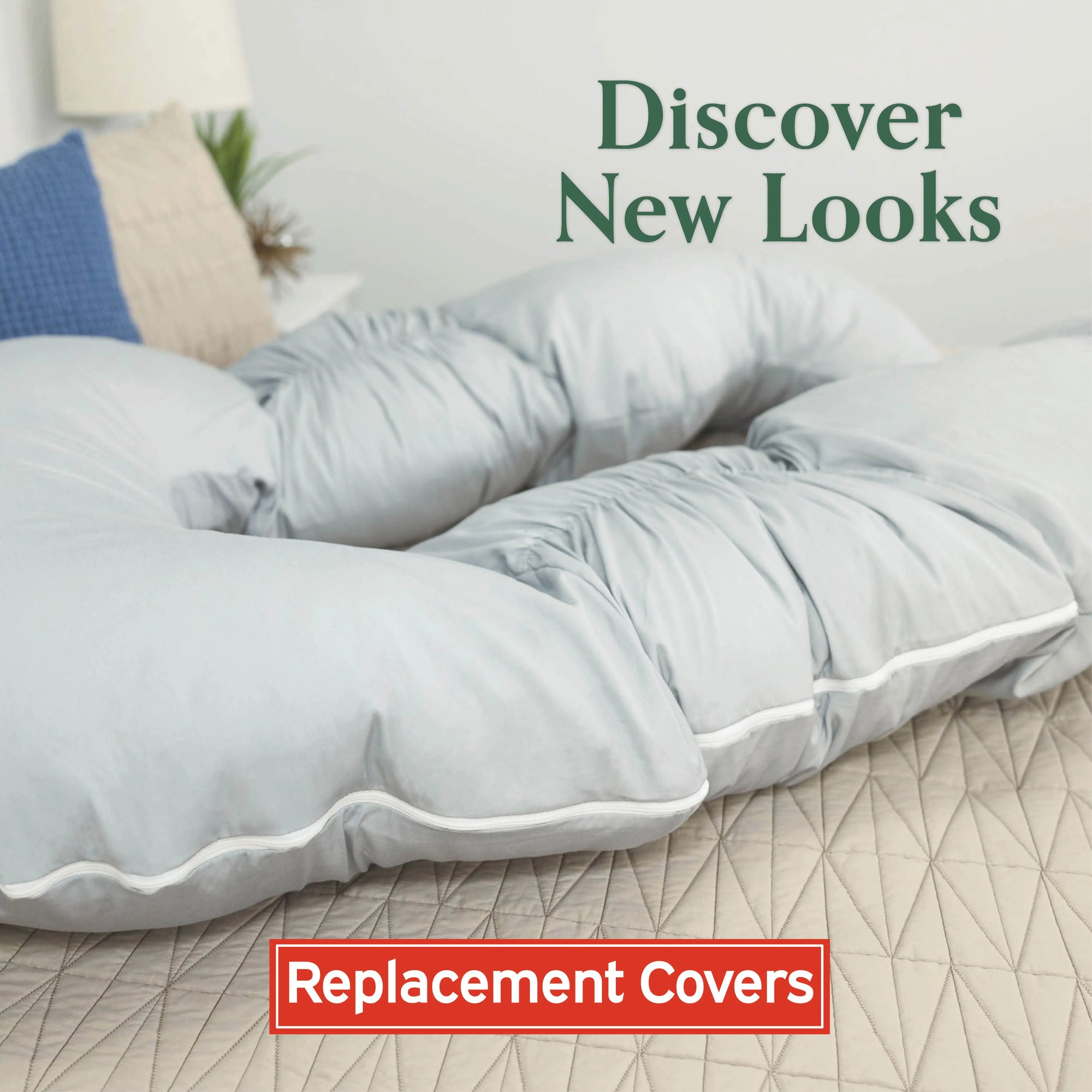 Discover New Looks Replacement Covers with Back N Belly Bunchie Supreme in Peaceful Gray