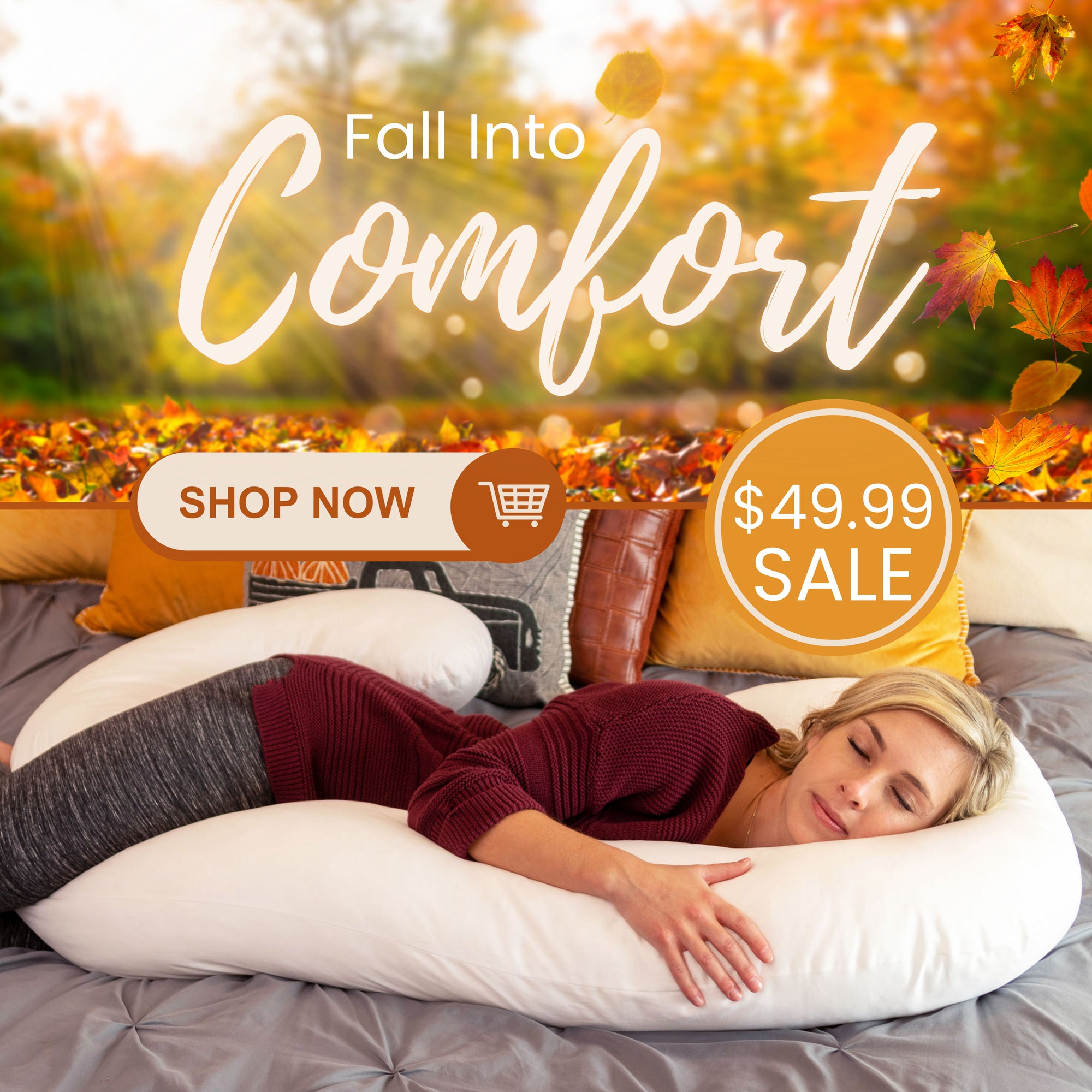 Fall Into Comfort 49.99 Sale with Snoogle Supreme in Soothing White