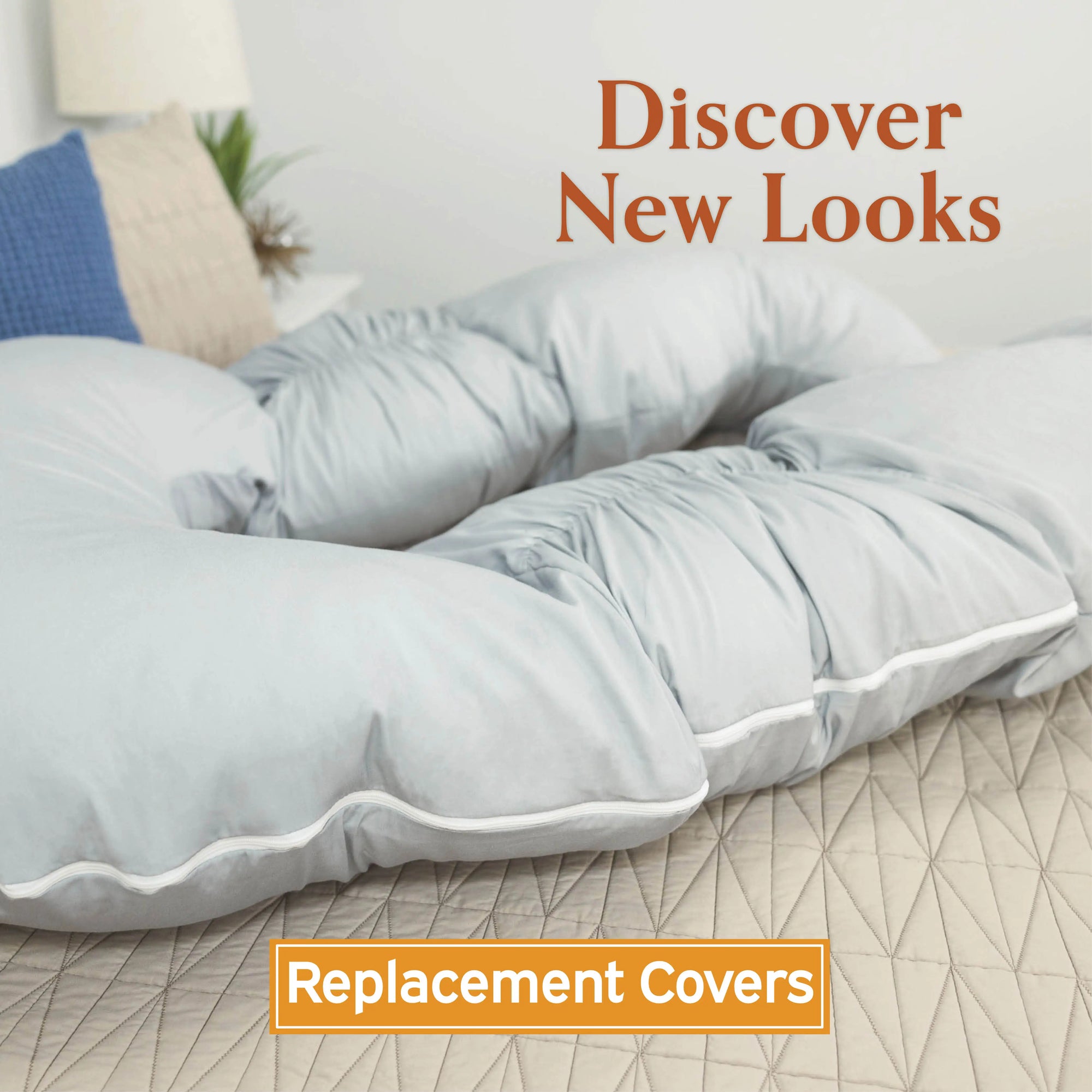 Discover New Looks Replacement Covers with Back N Belly Bunchie Supreme in Peaceful Gray