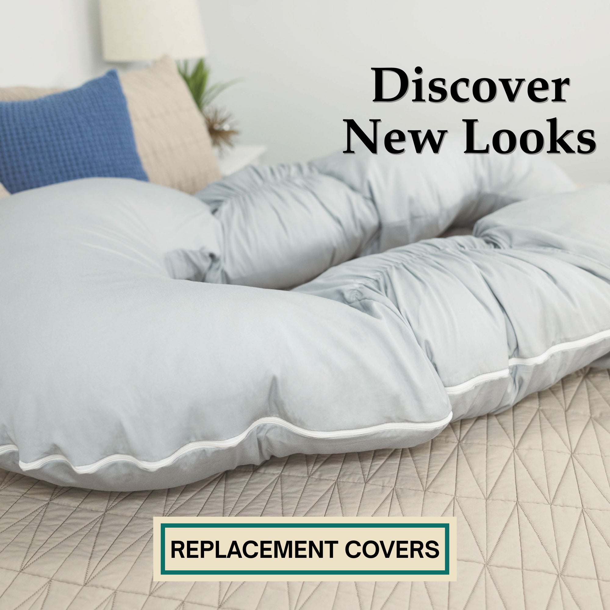 Discover New Looks, Replacement Covers with a  Back N Belly Bunchie in Supreme Peaceful Gray