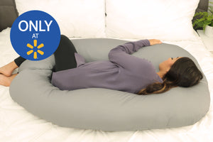 Leachco Slumber Wonder Contoured Total Body Pillow in Peaceful Gray Only at Walmart Back Image