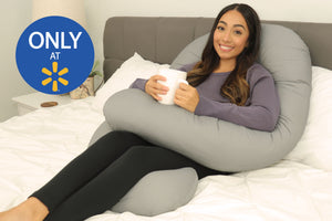 Leachco Slumber Wonder Contoured Total Body Pillow in Peaceful Gray Only at Walmart Lap Image