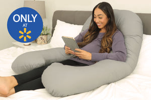 Leachco Slumber Wonder Contoured Total Body Pillow in Peaceful Gray Only at Walmart Lounge Image