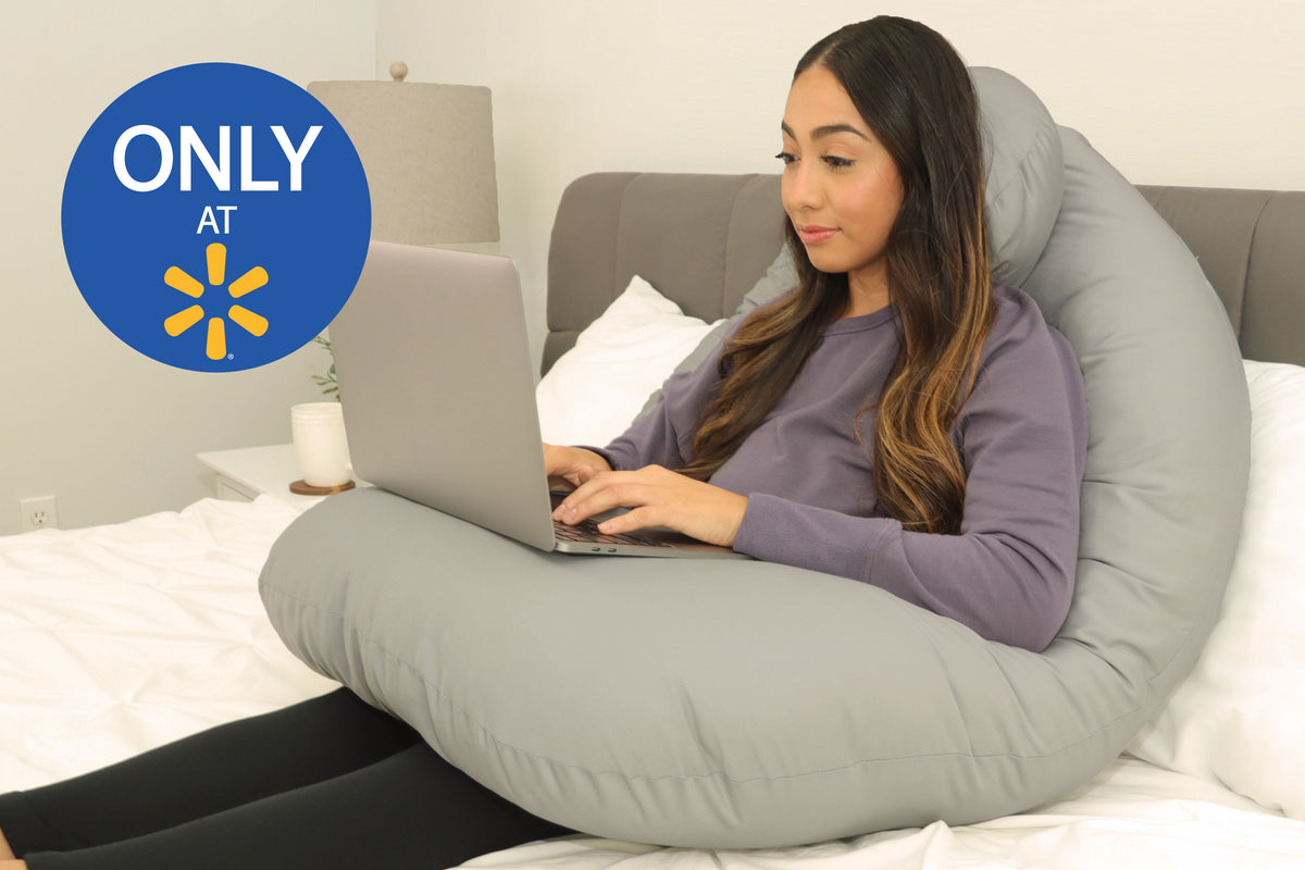 Leachco Slumber Wonder Contoured Total Body Pillow in Peaceful Gray Only at Walmart Work It Image