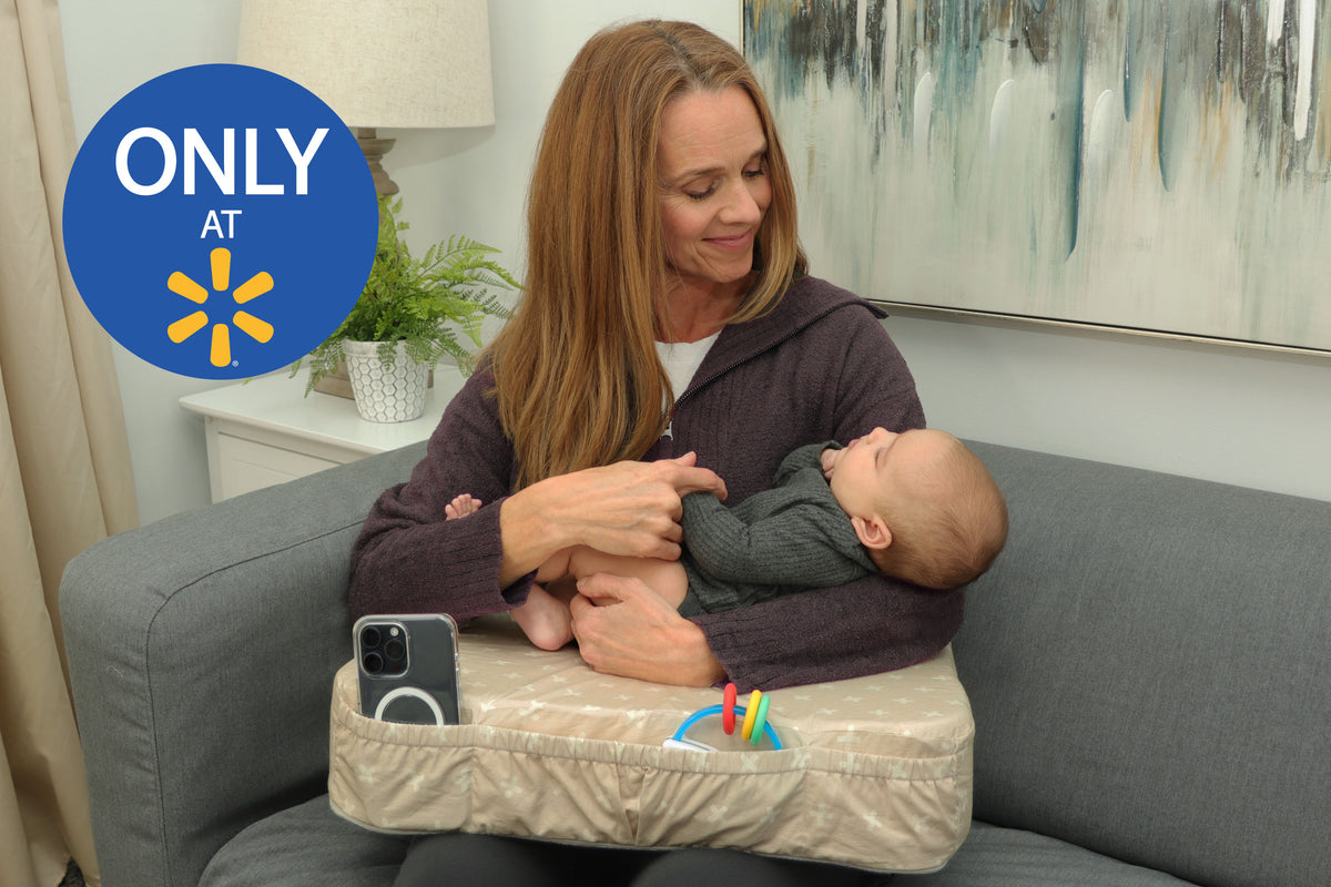 The Natural Nursing Pillow in Swiss Cream with Grandma and Baby