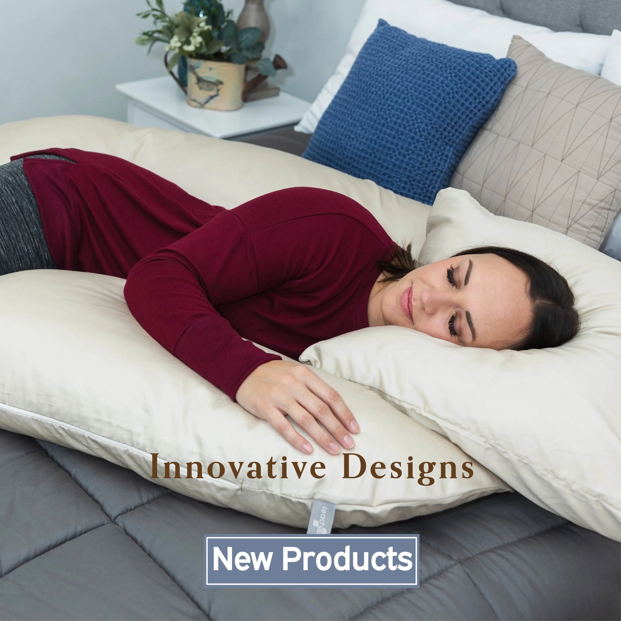 Innovative, New Products with a Back N Belly On My Own Petite Body Pillow in Lightly Latte