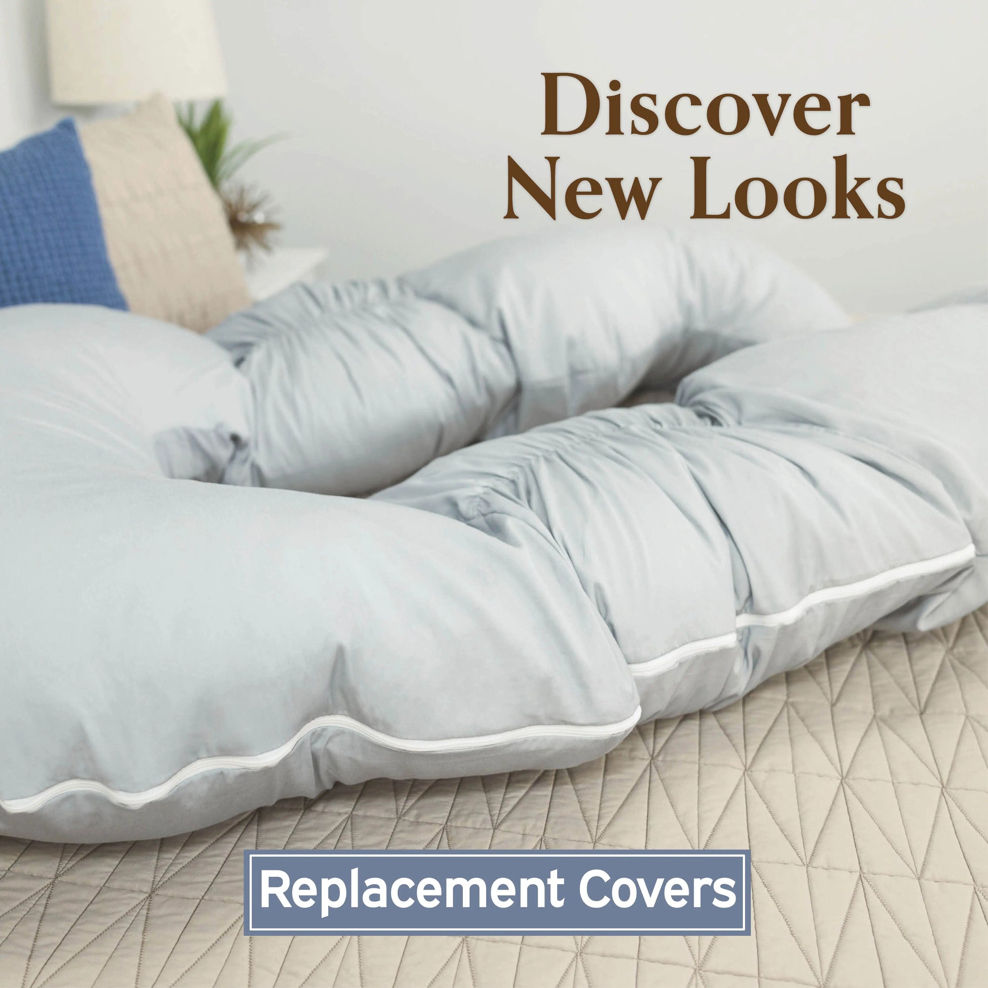 Discover New Looks, Replacement Covers with a  Back N Belly Bunchie in Supreme Peaceful Gray