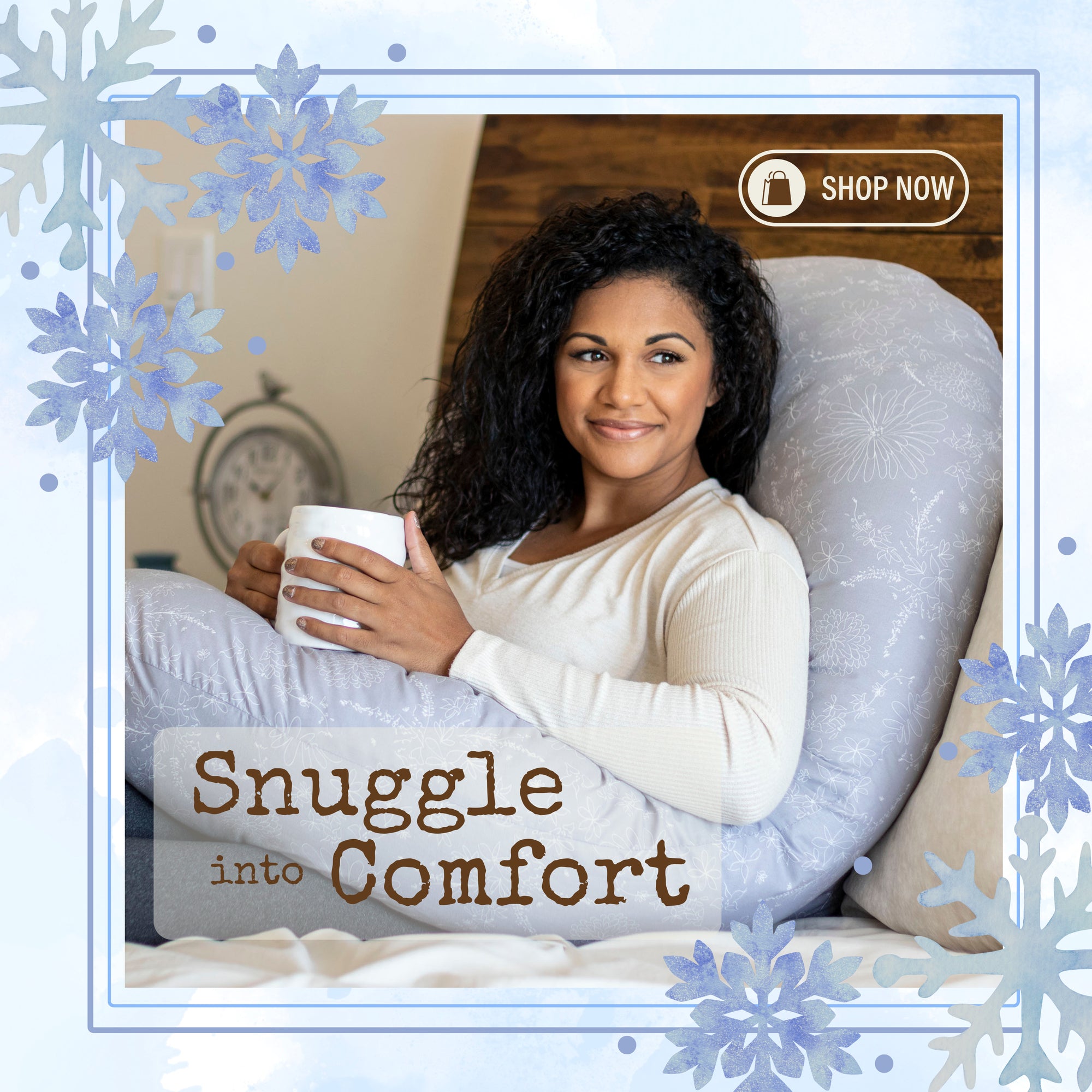 Snuggle Into Comfort, Shop Now with a Snoogle Embrace Body Pillow in Floral Lace. 