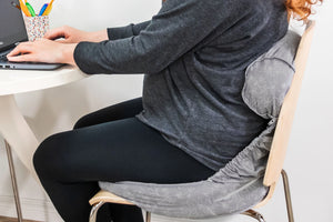 Preggie Pouffe Sitting Position in Floral Lace