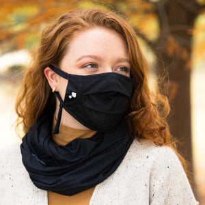 Shadow Sling Neck Scarf with Face Mask in Black
