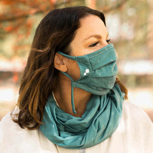 Shadow Sling Neck Scarf with Face Mask in Sage