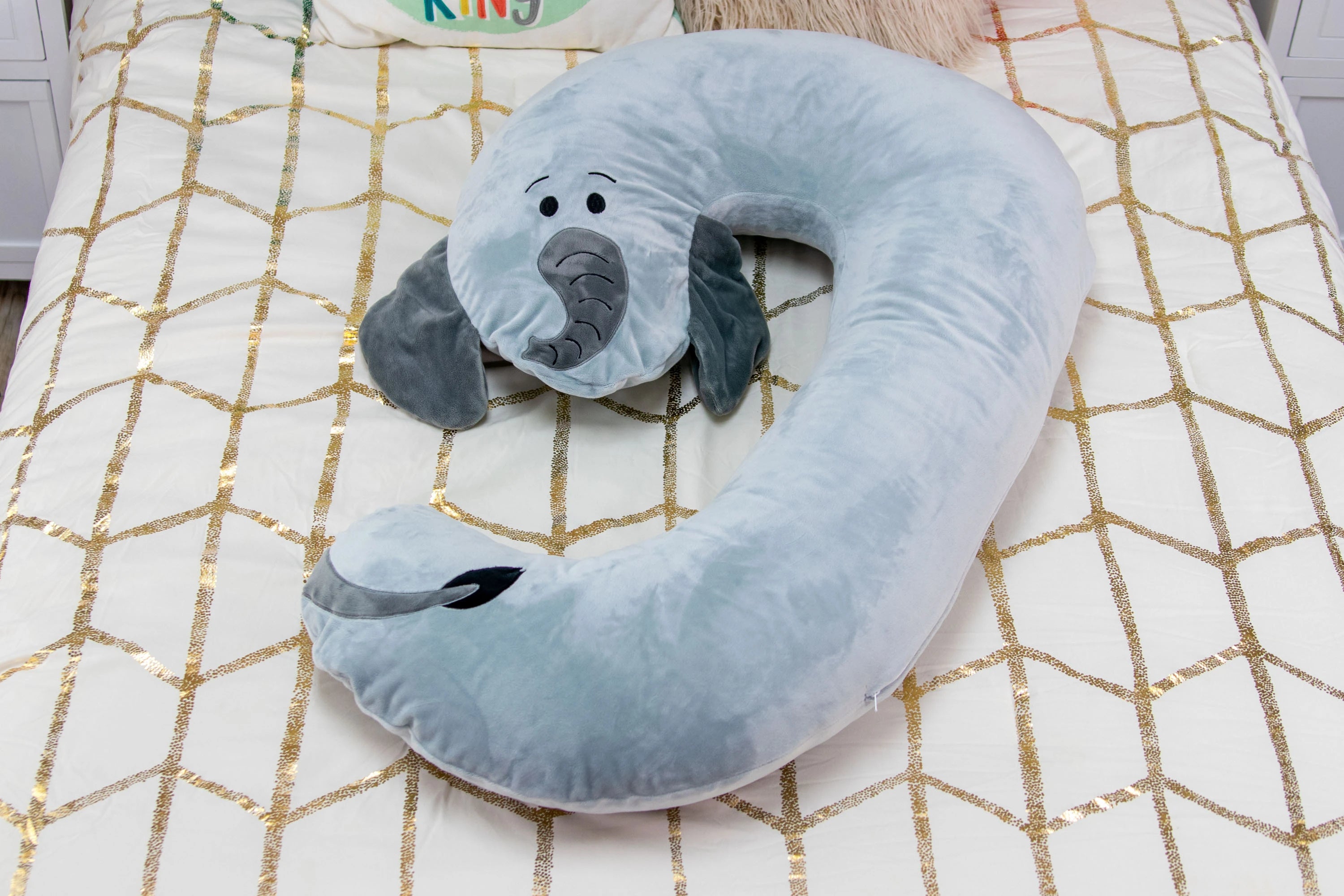 Elephant baby online body pillow